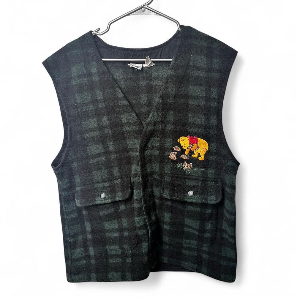 The Disney Store Pooh Bear Vintage Plaid Vest L/XL